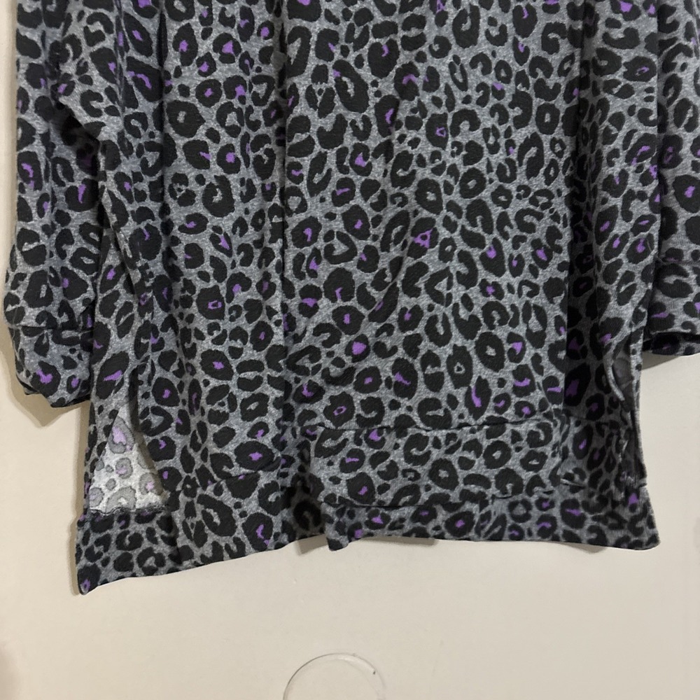 Simply Vera Vera Wang Leopard Print Grey Black Purple Pajamas Sz Lg Night Wear - Picture 4 of 13